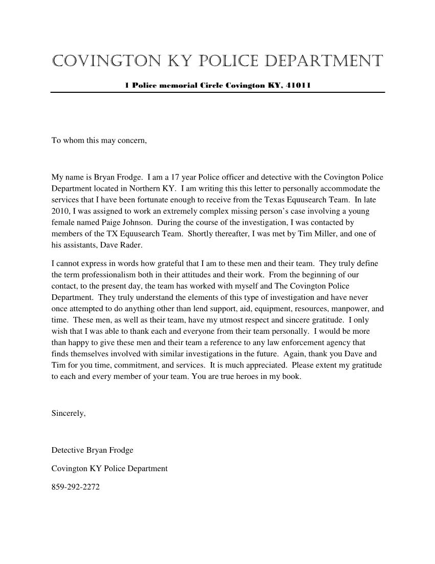 Covington PD (KY), Paige Johnson Case