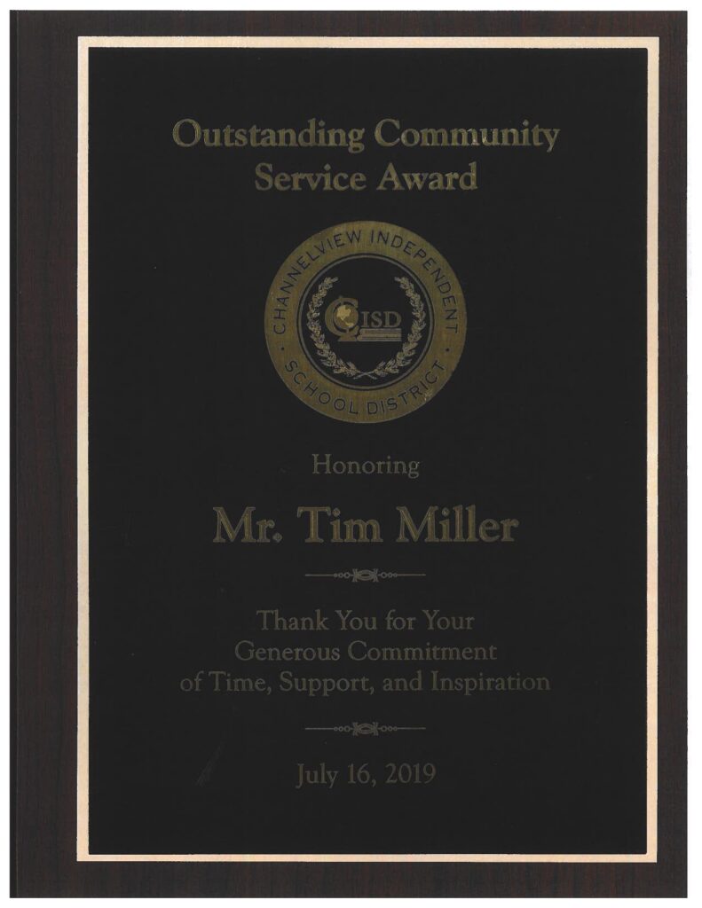 Outstanding Community Service Award - Channelview Independent School District