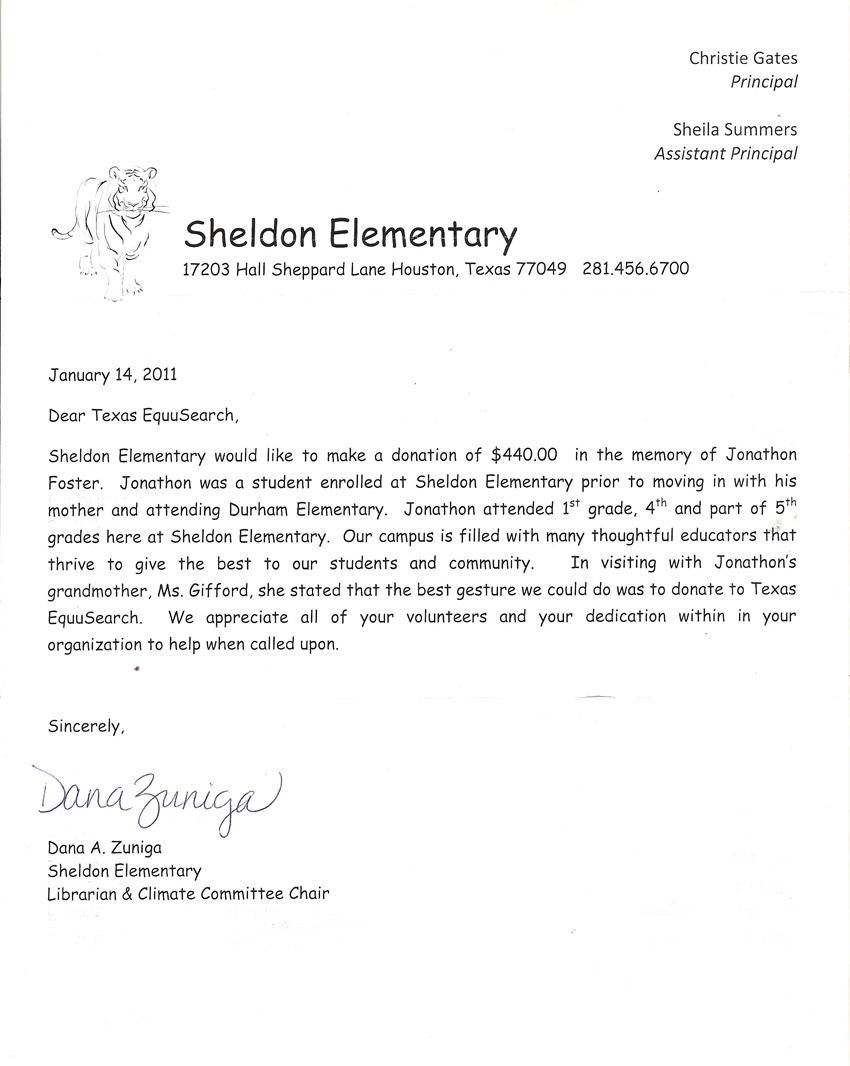 Sheldon Elementary School – Jonathan Foster Search